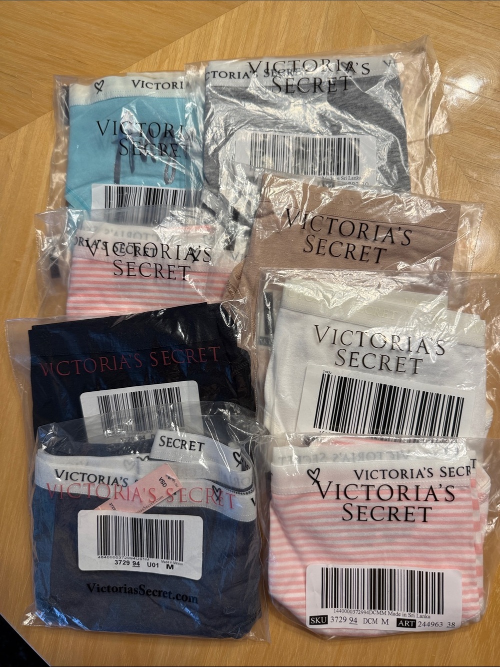 Victoria's Secret Hiphugger /Panties - 8 Pairs Pastel & Neutral Colors Medium